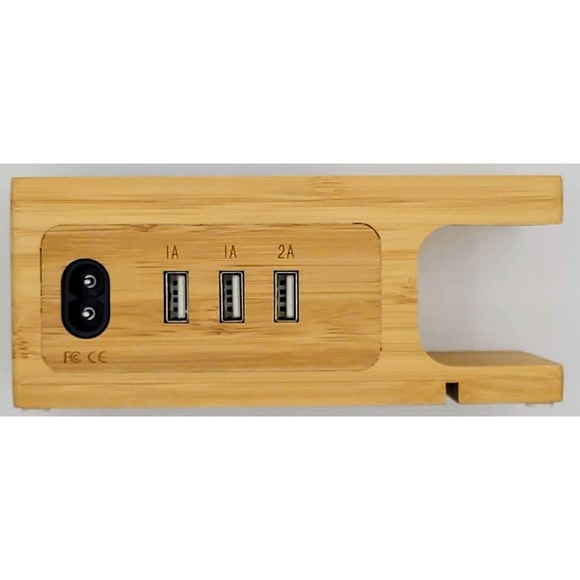 AICase Bamboo Wood USB Charging Station, Desk Stand Charger, 3 USB Ports 3.0 Hub - Picture 3 of 12
